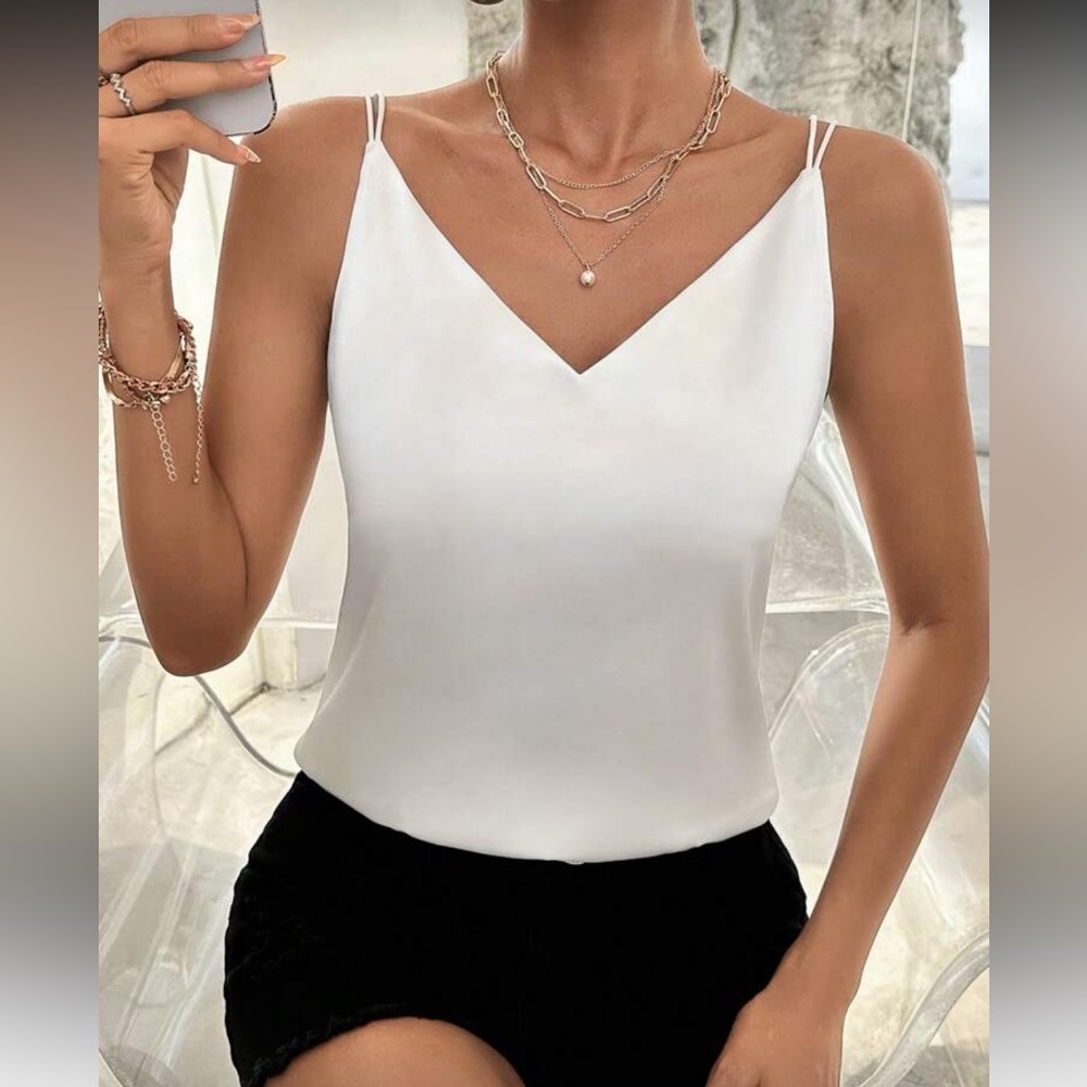 Elegant White Sleeveless Top- LAST PACK